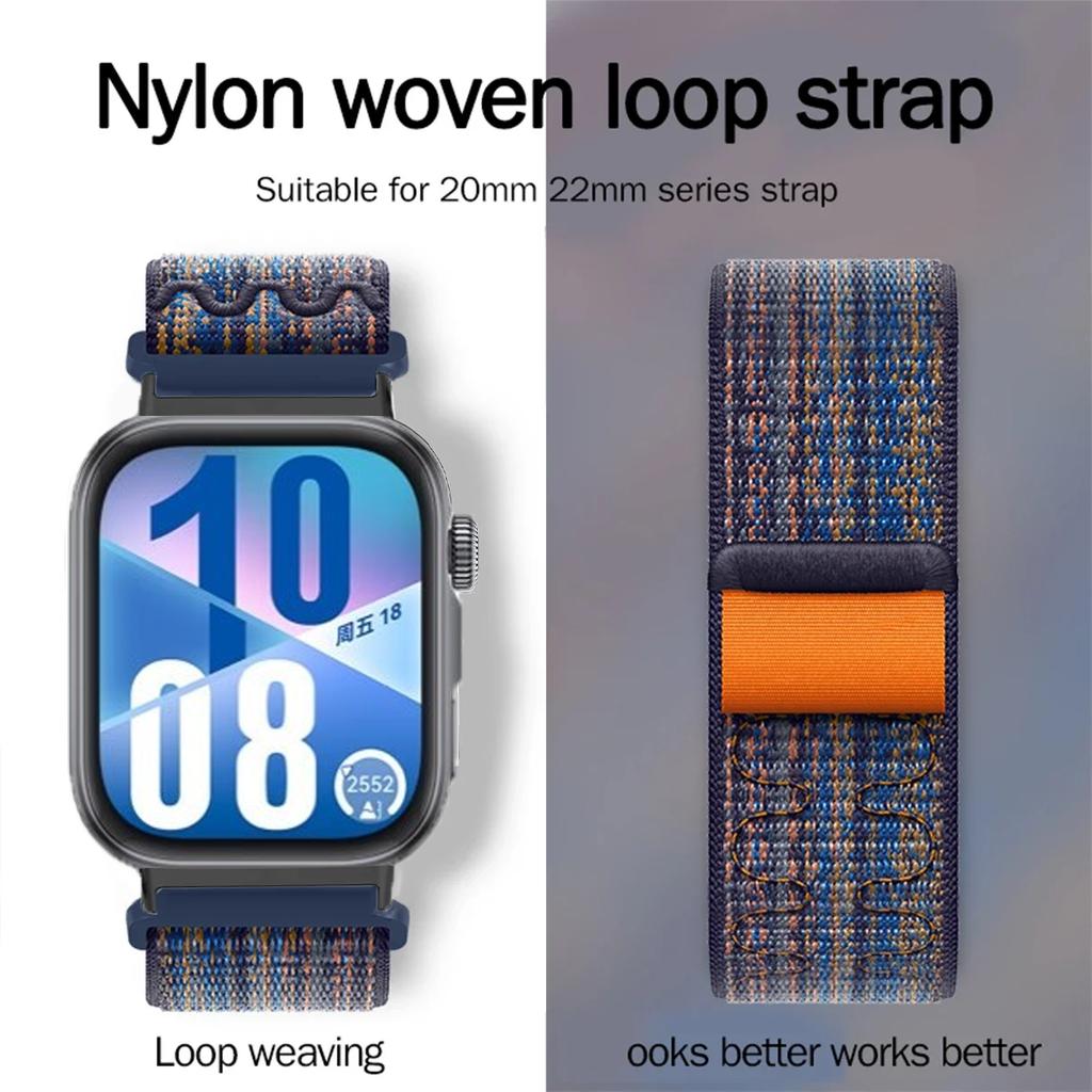 Needlework Nylon Loop Strap for Huawei Watch Fit 5/4 Pro Sports Bracelet Wristband for Huawei Watch Fit 5/4/3 Replaceable Belt