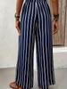 Striped Wide-Leg Pants Women loose Casual Pants Spring and Summer High Waist straight-leg loose Pants Trousers