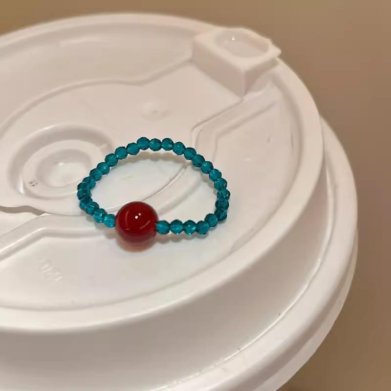 Mint Green Natural Stone Starfish Beaded Ring Women s 2026 New Girlfriend Index Finger Ring Fashion Personality Temperament Ring