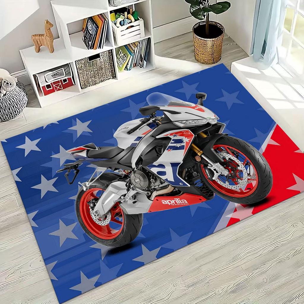 Motorcycle Aprilia Sign Racing Car Carpet Rug for Bedroom Living Room Sofa Home Doormat Decor,Large Kids Play Non-slip Floor Mat