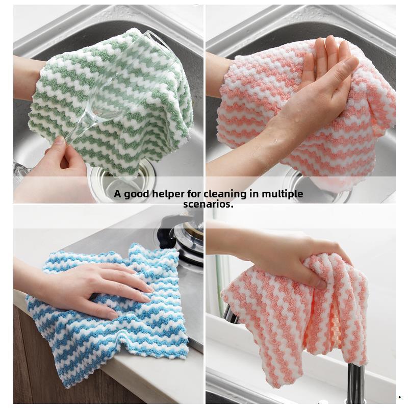 Cationic Wave Dish Cloth: Absorbent, Lint-Free Kitchen Cleaning Essential