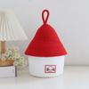 House-Shaped Cotton Rope Storage Basket with Lid for Miscellaneous Items