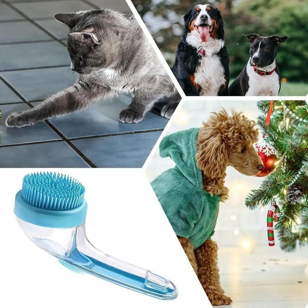 2-in-1-Design Hundereinigungsbürste Haarentfernung Haustierpflegebürste Haustierbadbürste Katzenpflege