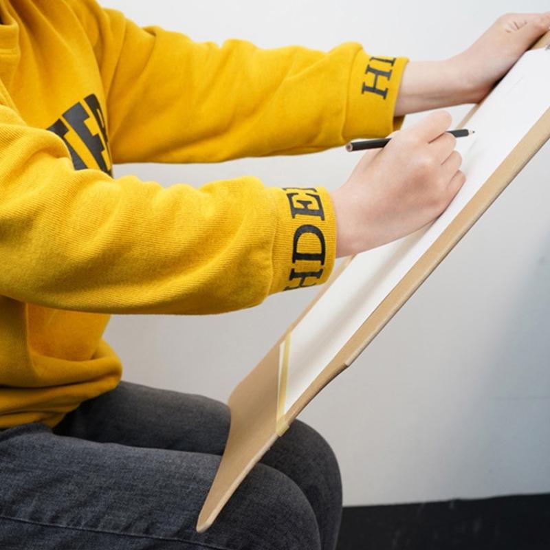 Art Drawing Pad Wood Sketching Board with Metal Clip and Elastic Band for Artist Beginner Sketching Oil Acrylic Painting