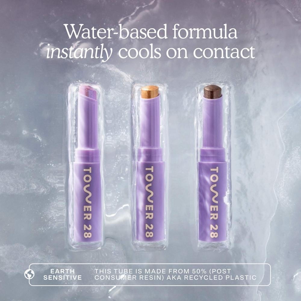 Tower 28 Beauty GoGo CoolinG Shimmer 8h Eyeshadow Stick 0.09 Oz 2.8 G Troubadour Golden Amber