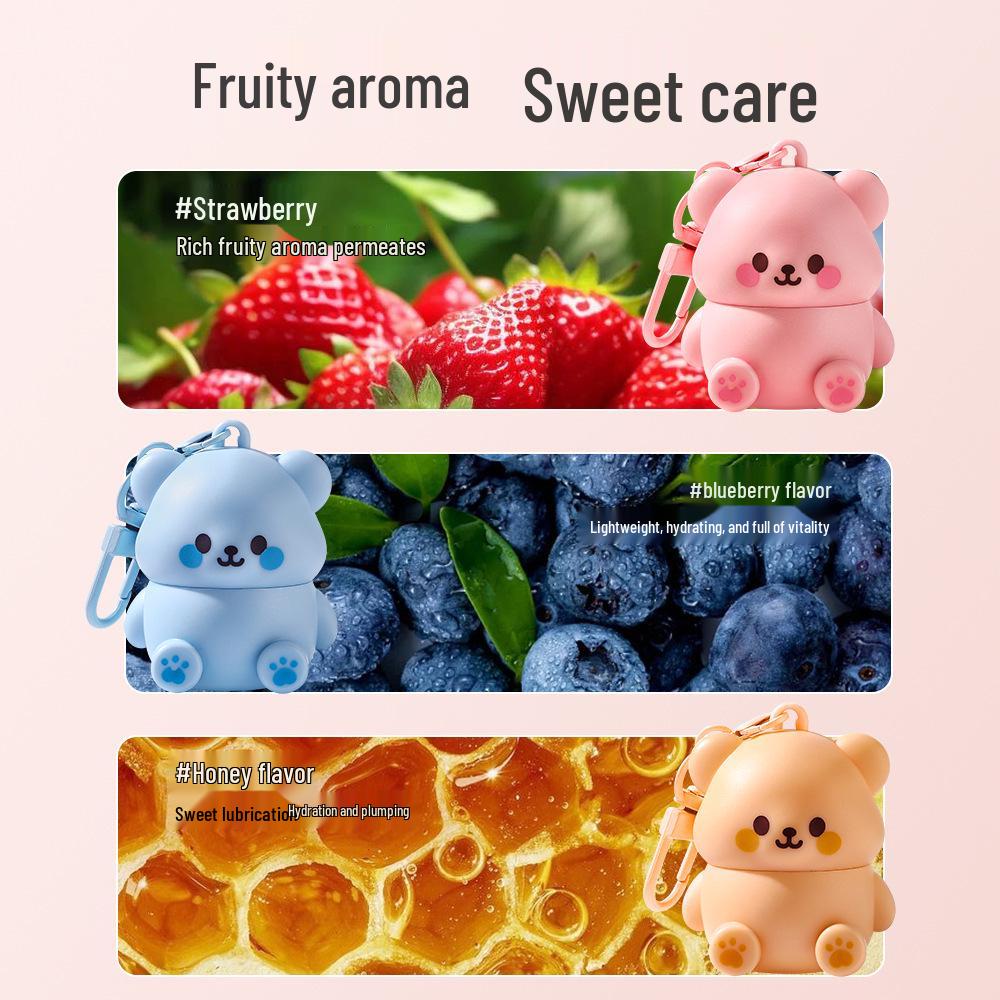 Jiao Zhi Wu Yu Cute Bear Lip Balm for Kids - Moisturizing & Hydrating Protection for Dry, Cracked Lips.