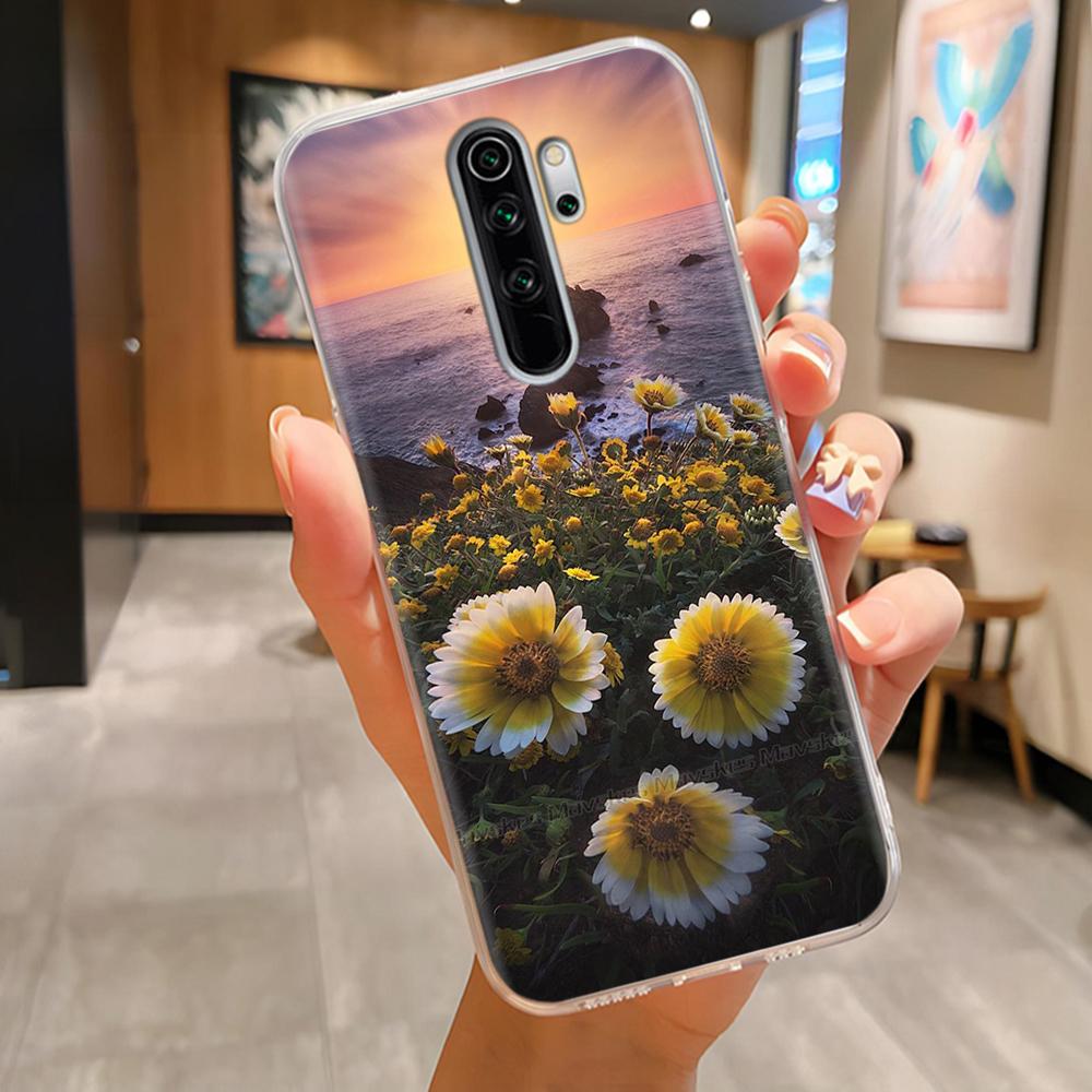 TPU Phone Cases For Redmi Note 8 Pro Case Clear Lovely Flowers Lightweight Cover For Xiaomi Redmi Note8 Pro Phone Housing Fundas