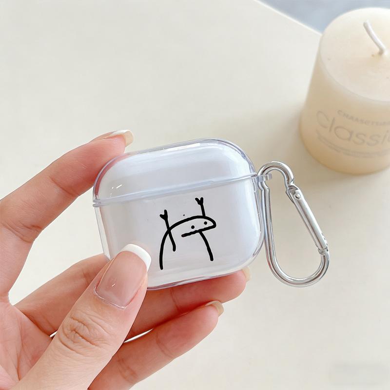 Transparent cartoon earphones airpodspro1 Apple earphone protective case AirPods second generation transparent 1/1 generation