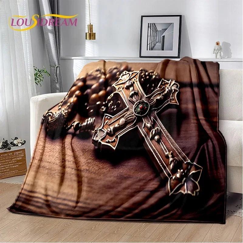 3D Pray Holy Bible Cross Jesus Soft Flannel Blanket for Bed Bedroom Sofa Picnic,Throw Blanket for Cover Outdoor Leisure Nap Gift