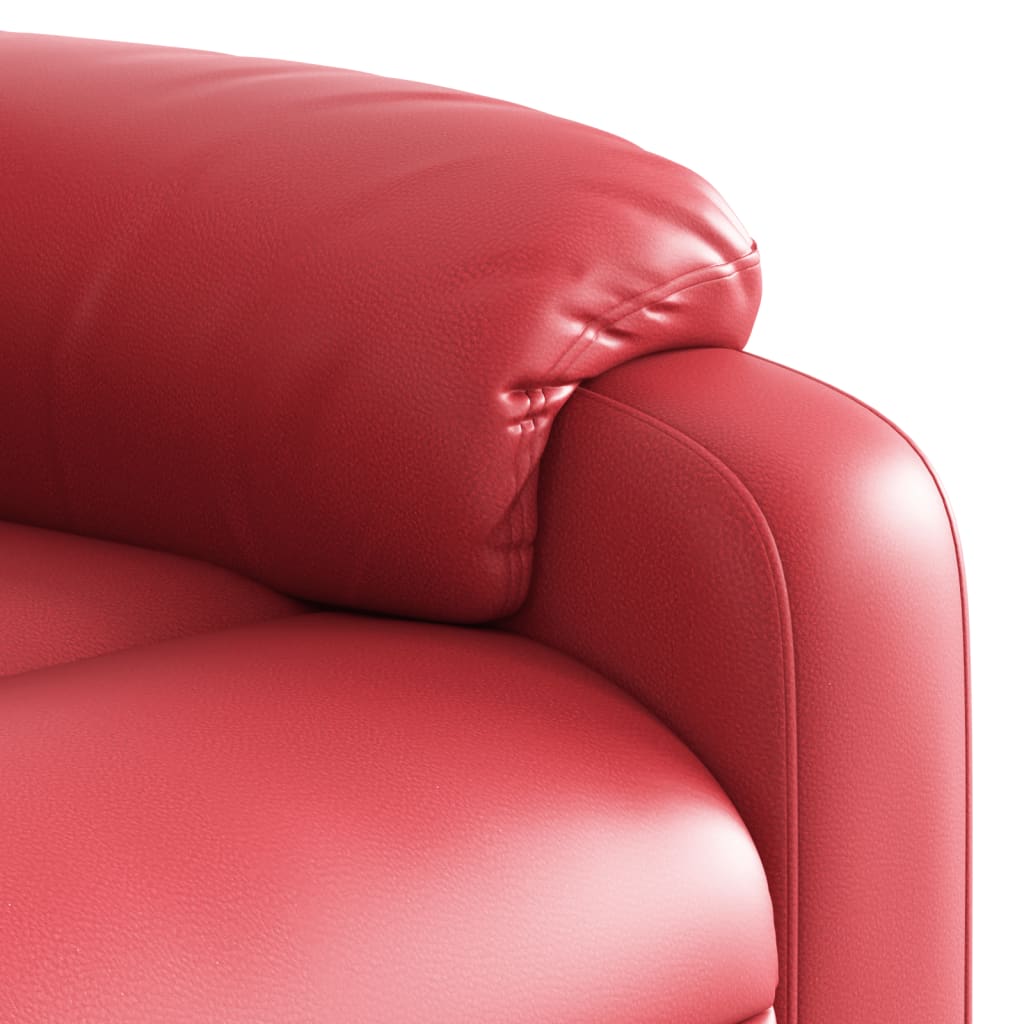 Recliner Chair with Lift Function Electric Red Faux Leather