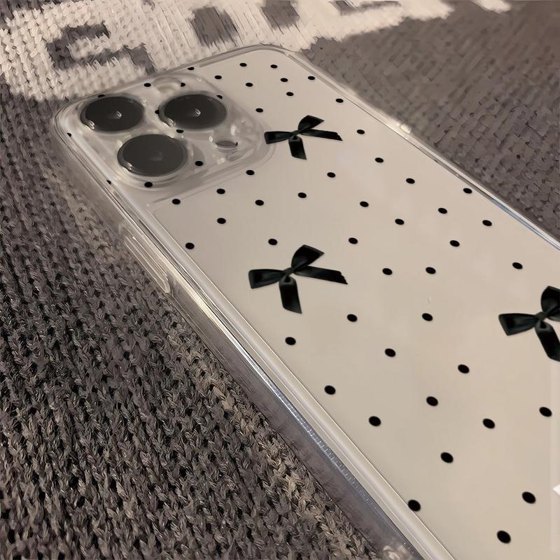 Black polka dot bow for iphone11promax mobile phone case apple 11/11/11/11 protective case 11x