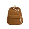 Mochila de Veludo Liso com Design de Rosto Sorridente de Anime Fofo, Bolsa Escolar Grande Capacidade para Estudantes para Uso Casual, Unissex