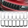 Black ABS Front & Rear Grille Trim Rings for Jeep Grand Cherokee 2014-2016