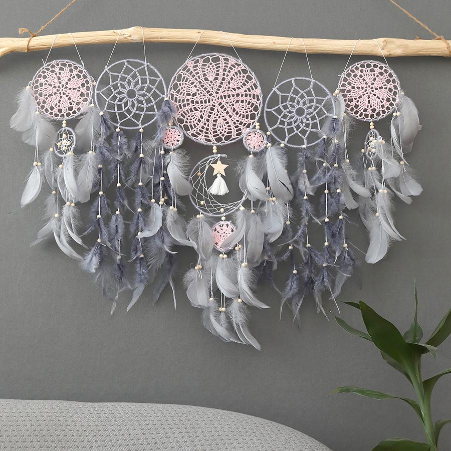 Indian Dream Catcher Wind Chime: Handmade Feather Pendant, Indoor Tassel Wall Hanging, Wedding Decoration