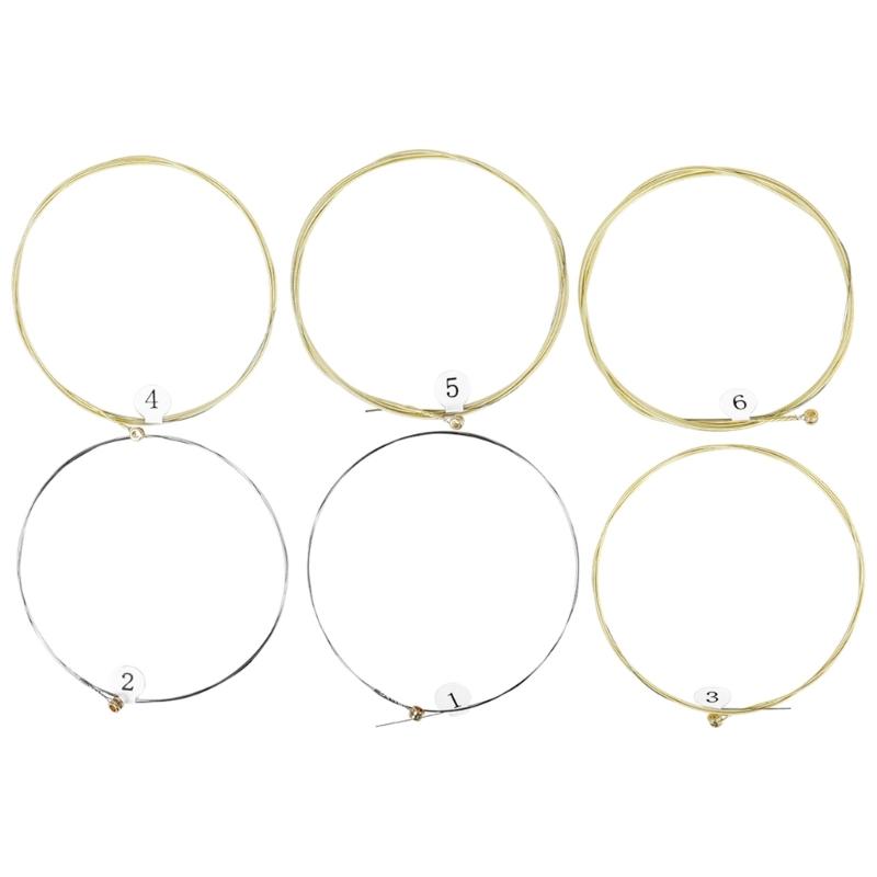 6Pcs 10-48 Acoustic Guitar Alloy Steel Core String 6-String Folk Guitar Strings Musical Instrument Accessories Enduring