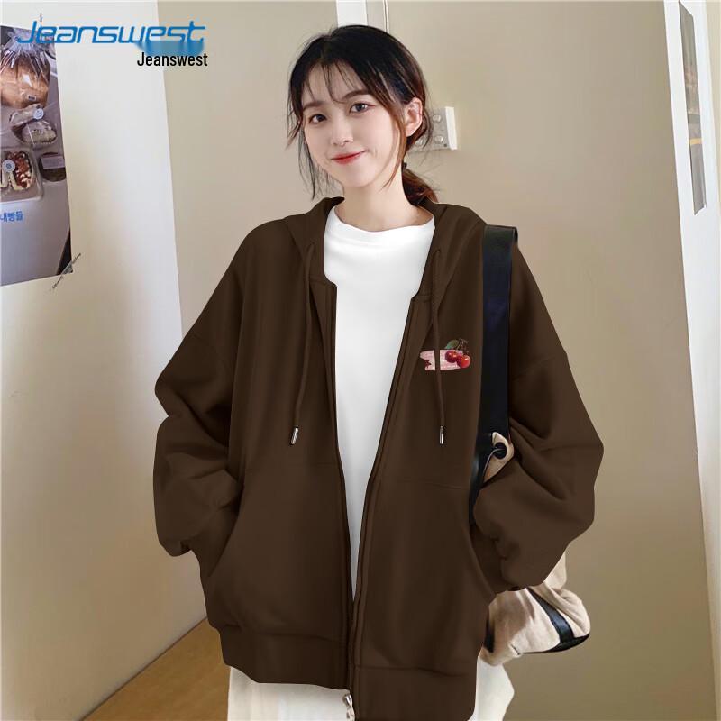 JEANSWEST Women's American Retro Oversize Hooded Sweatshirt