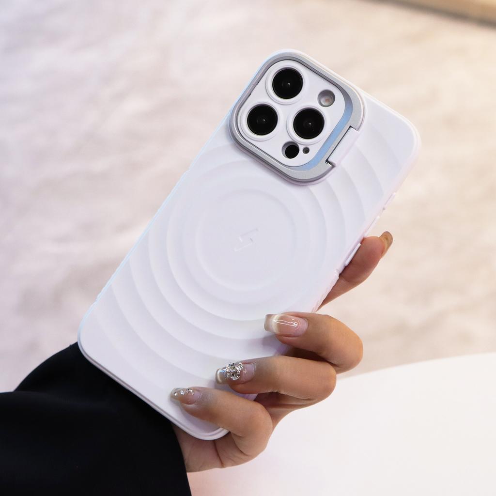 Applicable To IP16promax Corrugated Magnetic 14 Phone Cases, Apple 15 Corrugated Anti-drop 13 Lens Mount Protection Cases