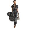 2026 European and American Cross-border Temu Amazon Independent Station Temperament Professional Women's Clothing Short-sleeved Striped Shirt Dress