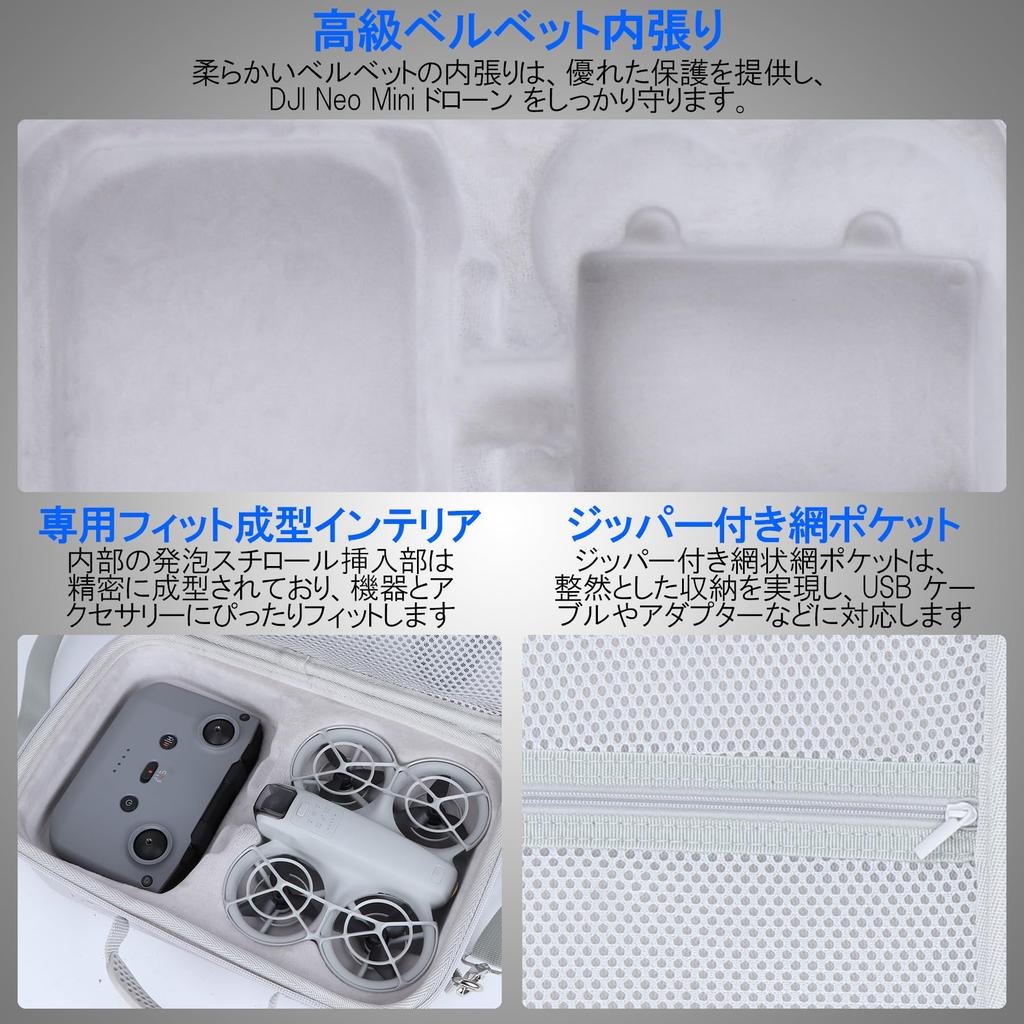 Peyyargo Storage Case Compatible with DJI Neo Motion Fly Combo Drone with Camera and Auto-Tracking Drone [Gray Case Only]