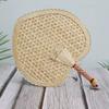Straw Fan Old-Fashioned Fan Summer Hand-Cranked Kids Mosquito Repellent Palm-Leaf Fan Hand-Woven round Fan Chinese Style Classical