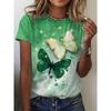 2026 Summer Women's Clothing Cute Owl Pattern 3D Printing Crew Neck Short Sleeve Women's T-Shirt