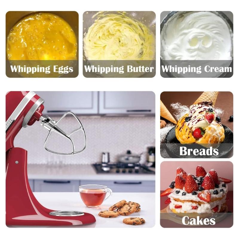 Wire Whip Flat Beater Attachment For Kitchenaid 4.5-5QT K45SS KSM75 Stand Mixer
