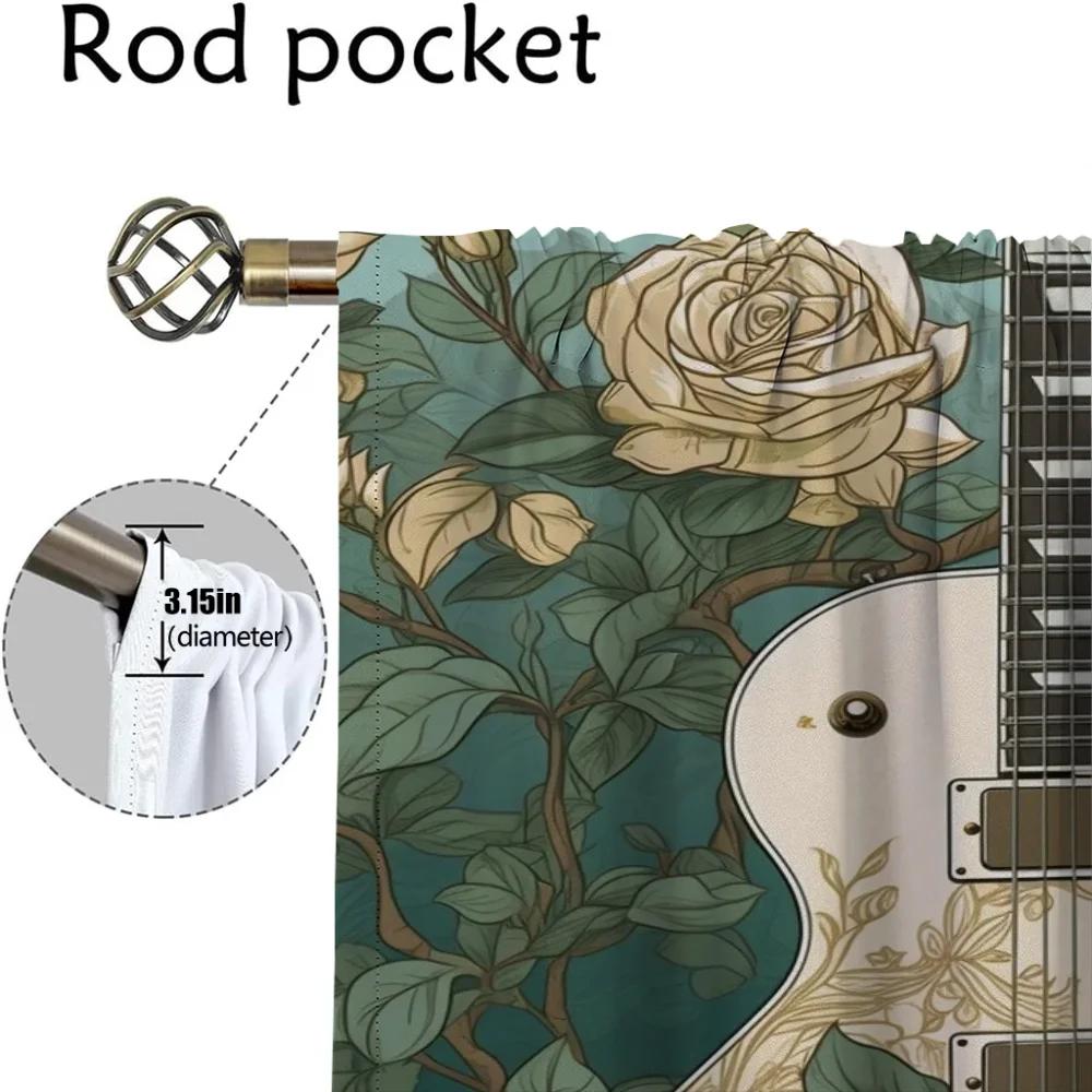 Ilustrace elektrické kytary Elegantní pokojové závěsy do obývacího pokoje Zatemňovací závěs Halloweenská dekorace Tyl do ložnice Dítě