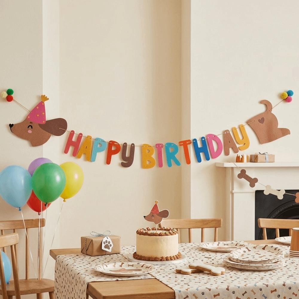 Paper Banner Birthday Banner Pull Flag Pet Party Decoration New Photo Prop Decoration