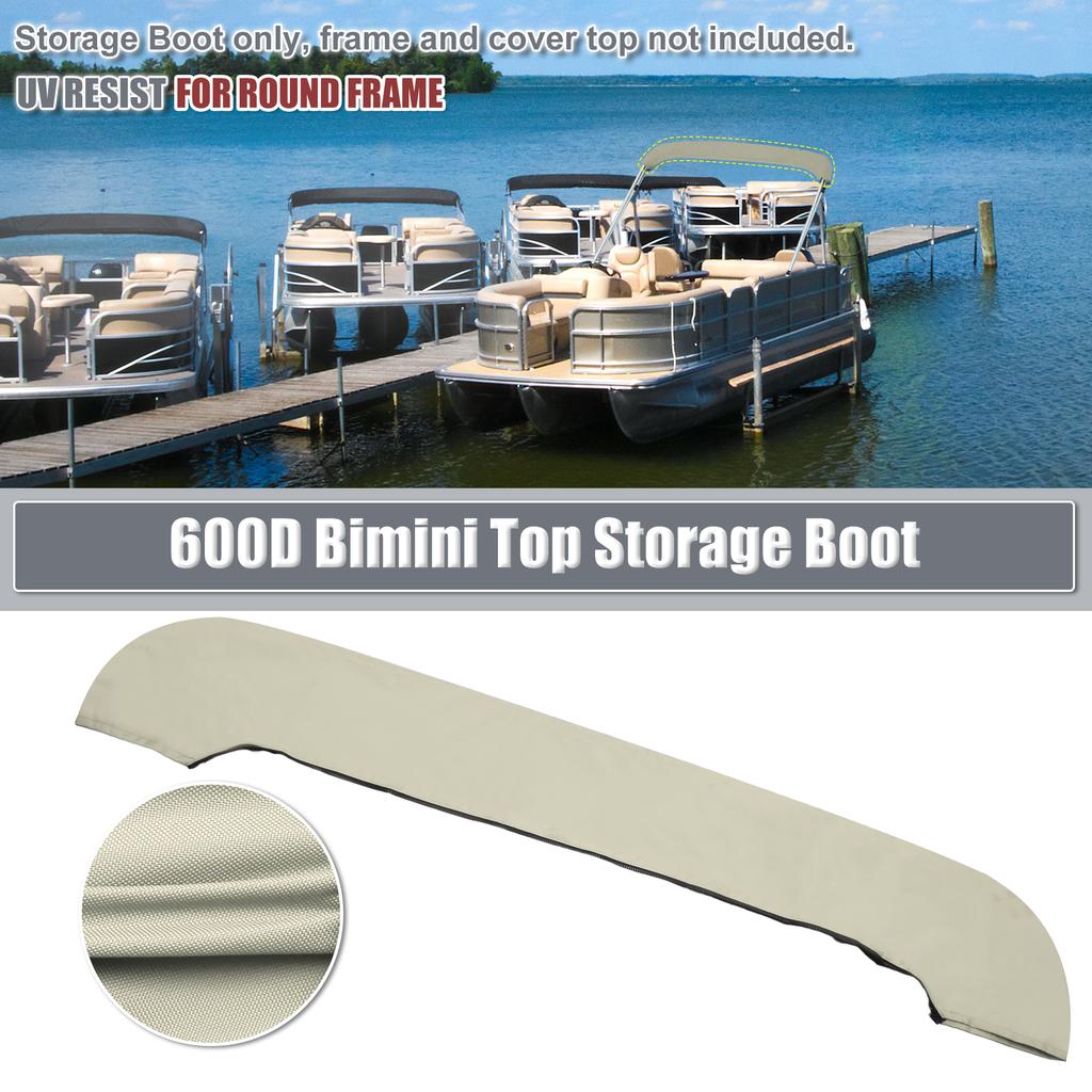 Boat Bimini Top Storage Boot 73"-78"W 600D Marine Grade Polyester Sock