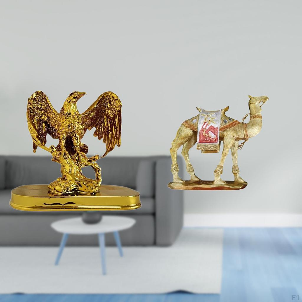 Camel Figurine Animal Sculpture Crafts Modern Art Ornament Resin Statue Home Decor for Desk Indoor