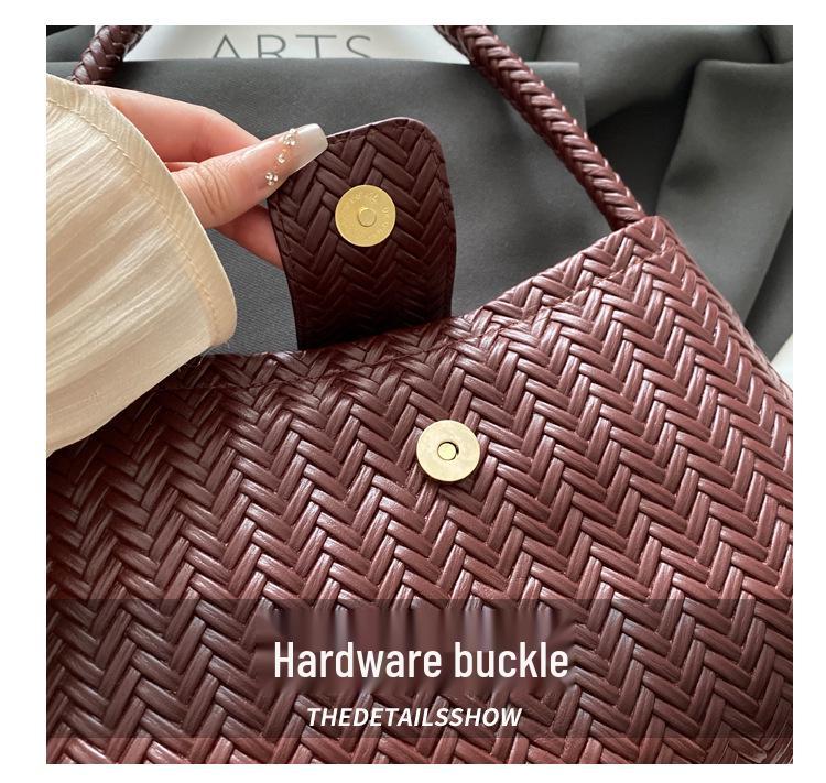 Large Capacity French Woven Underarm Handbag - Women's Luxury Fashion Tote