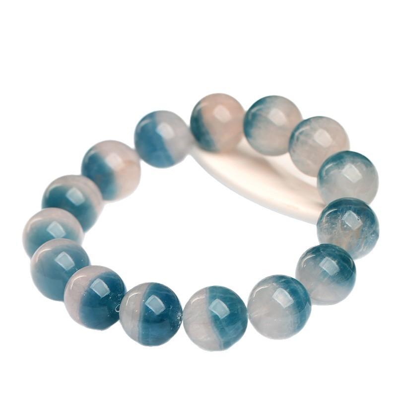 Hongchu Crystal Natural Treasure Bowl Blue Fluorite Bracelet Full-bodied blue fluorite round bead bracelet