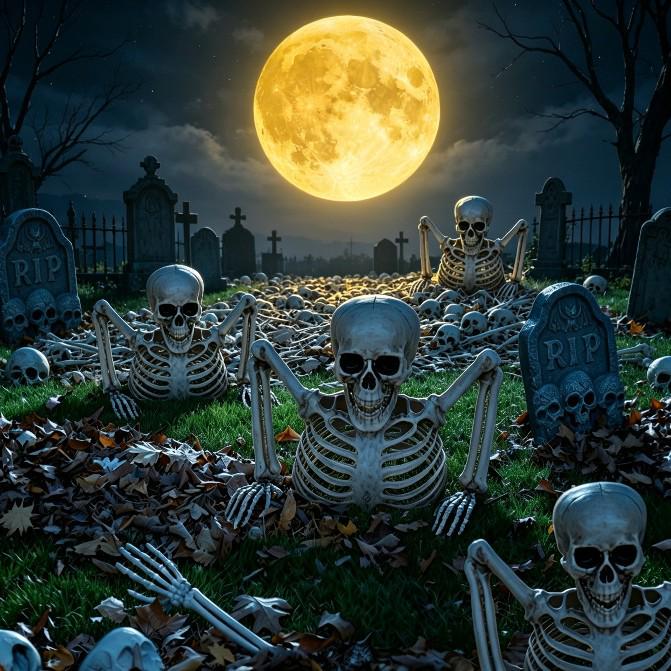 Decorazione scheletro da giardino per Halloween: Decorazione realistica a mezzo busto di teschio per esposizione da giardino a tema horror