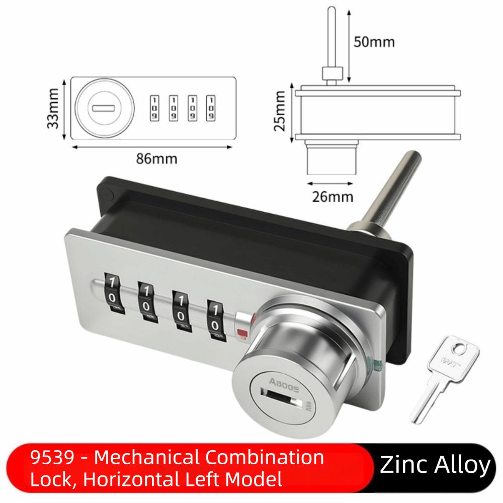 4-Digit Mechanical Password Lock Zinc Alloy Number Security Lockset 4-Digit Code Lock Drawer Use