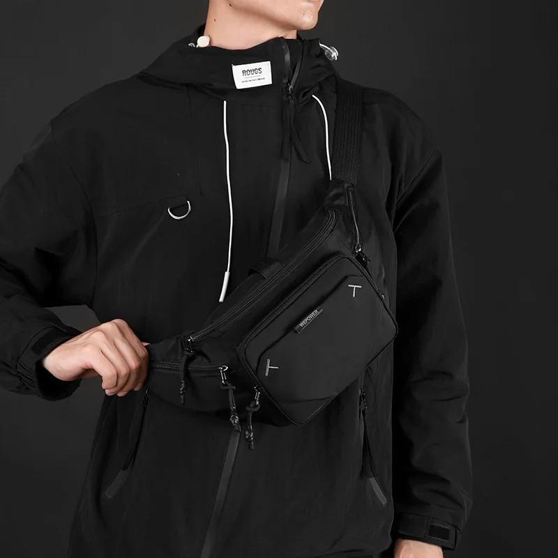 Men's Bag Waterproof Chest Bag Multi-functional Outdoor Sports Shoulder Bag Travel Portable Waist Pack Crossbody Sling