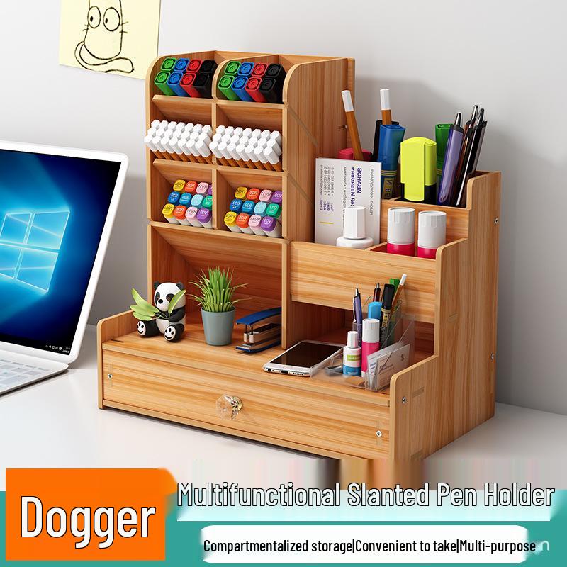 Nordic Creative Pen Holder Storage Box – Fashionable Desktop Ornament & Makeup Brush Organizer