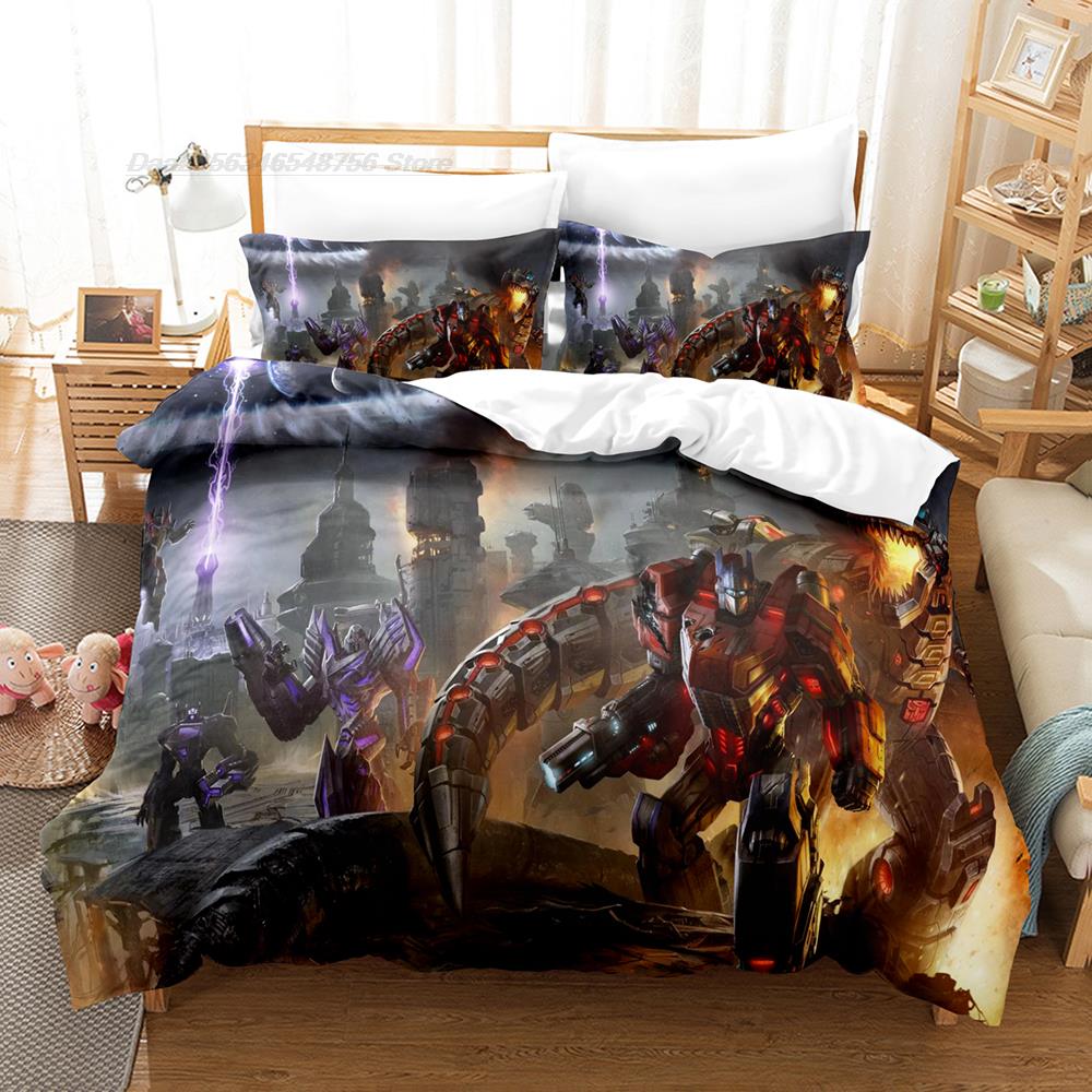 Transformers Bedding Set Single Twin Full Queen King Size Bed Set Aldult Kid Bedroom Duvetcover Sets 3D Print 2022 bed sheet set