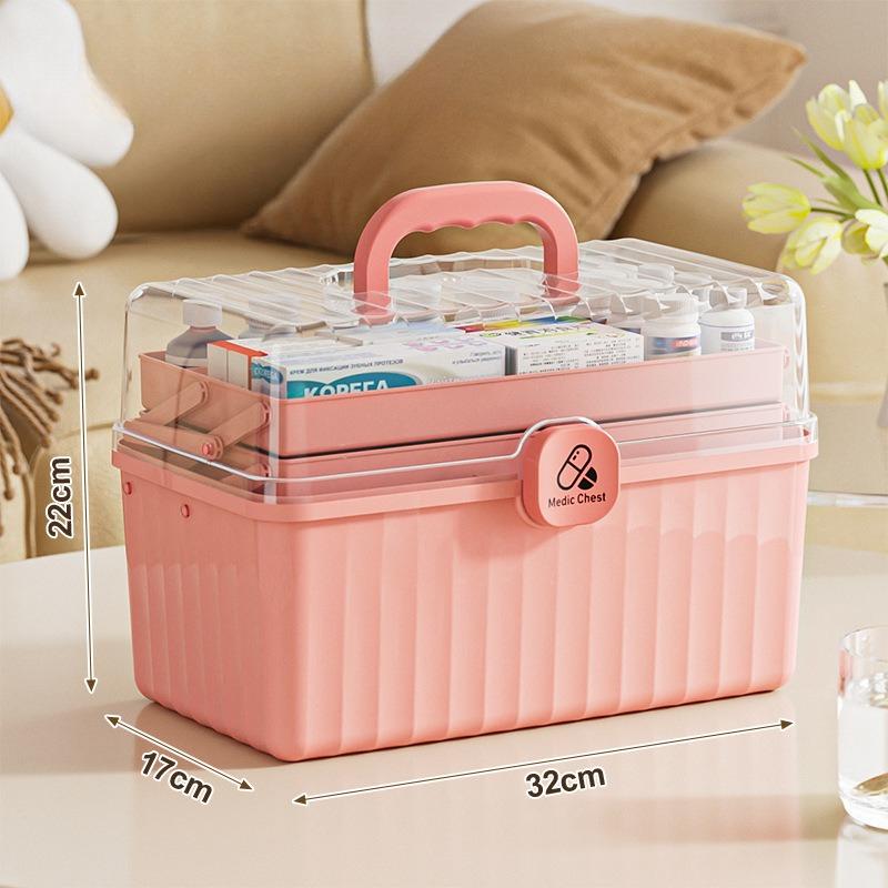 3 Layers Large Capacity Family Medicine Organizer Storage Box Portable First Aid Kit Medicine Container Emergency Pharmacy Box