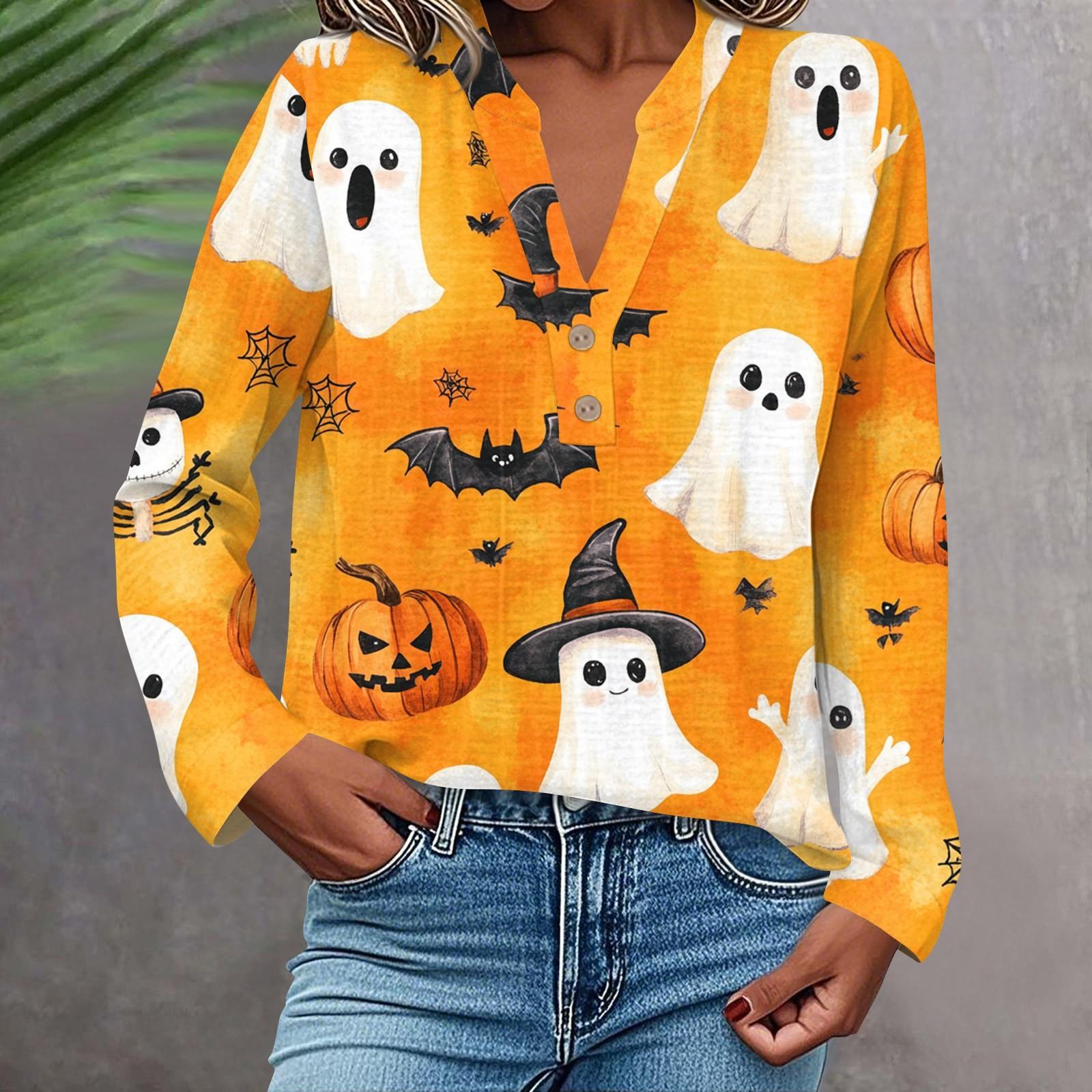 

Women s Fashionable And Casual Shirt Long Sleeve V-neck Button Printed Blouse Top XL жёлтый