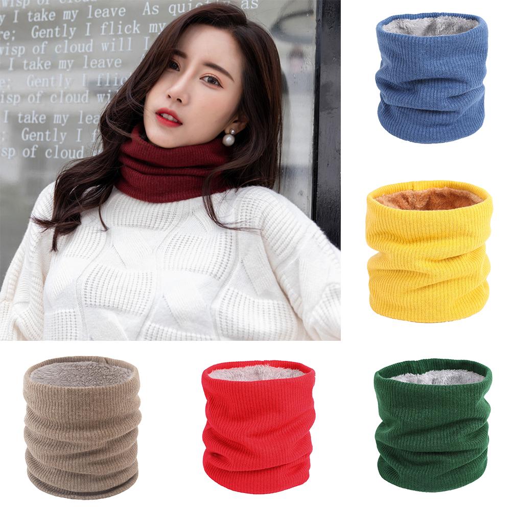 Winter Scarf For Women Children Baby Warm Cotton Brushed Knit Neck Warmer Circle Ski Climbing Scarf Neck Scarves Men