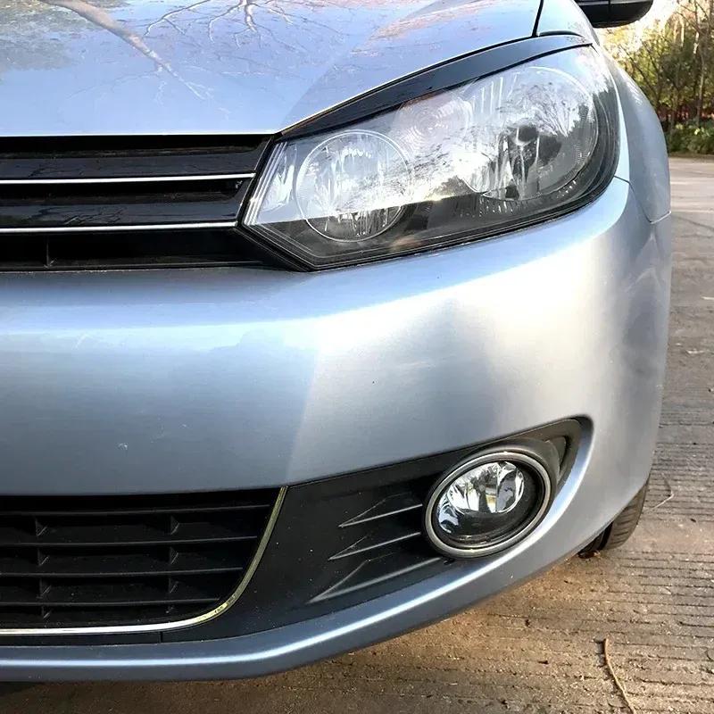 2Pcs Black Headlight Eyebrow Eyelid Cover ABS Decorative Trim Fit for VW Golf 6 MK6 GTI GTR 2008-2013 Car Accessories