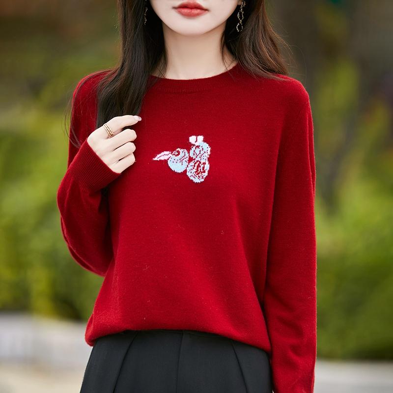Women's Cashmere Sweater Qinghe Cashmere 30% Cashmere 70% Wool Autumn and Winter Cashmere Pullover Soft and Warm