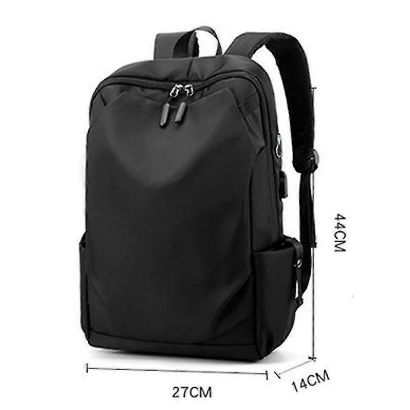 Men Women Solid Large Capacity Backpack Student Laptop Business Bag Outdoor Travel Rucksack With Earphone & Usb Port