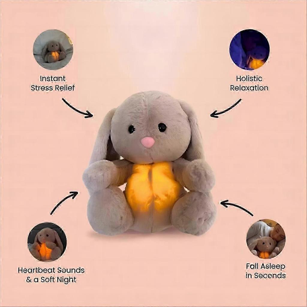 Baby Breathing Bunny Baby Soothing Bunny Plush Doll Toy Baby Kids Soothing Music Sleeping Companions Sound 1Pcs