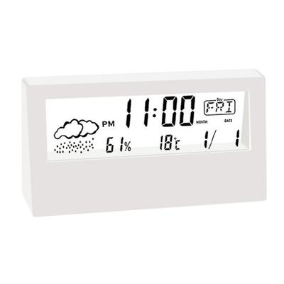 Orologio termoigrometro creativo con visualizzazione del meteo, sveglia elettronica, decorazione da tavolo per soggiorno, camera da letto