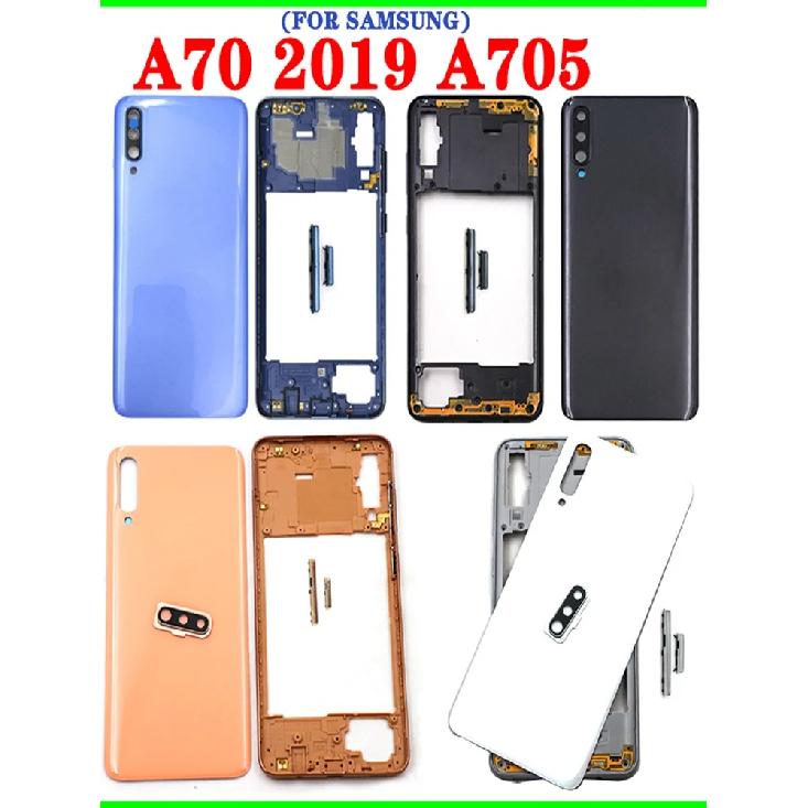 Rear Full Housing Frame For SAMSUNG Galaxy A70 2019 A705 Back Battery Cover Case Housing +Middle Frame Button Camera Lens