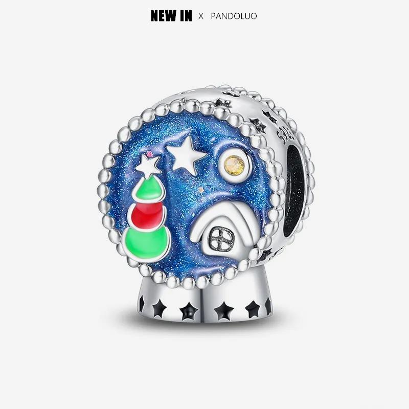 New In Christmas Series Charm Beads Fits Pandach Original Bracelet For Women Copper Pendant Bead Jewelry Festival Gift