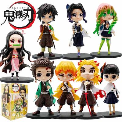 13CM 8pcs/set Anime Demon Slayer Kawaii Tanjiro Kamado Nezuko Anime Action Figure Collection Doll Model Toy Gift For Friends