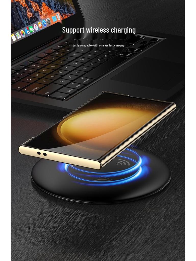 GKK Electroplated Leather Bracket Phone Case for S24 Ultra - Drop-Proof with Precise Cutouts
