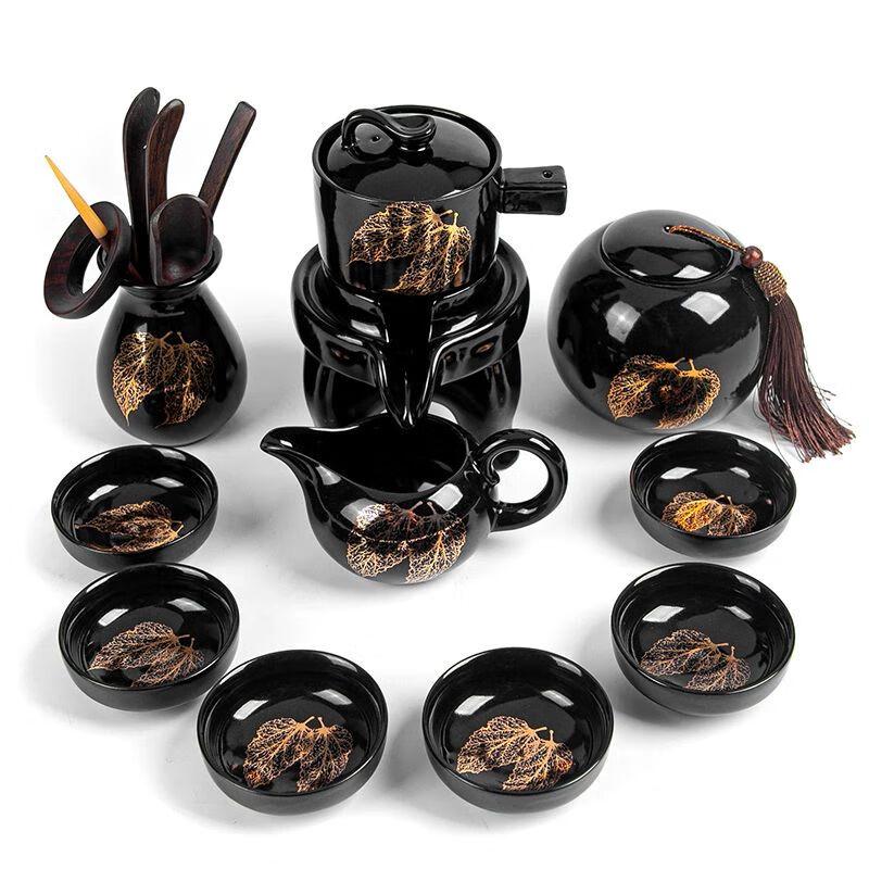 

Black Tenmoku Gold Leaf Jian Zhan Gongfu Tea Set